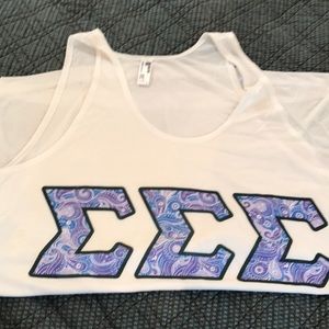Tri Sigma letter tank top